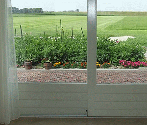 uitzicht uit schuifpui